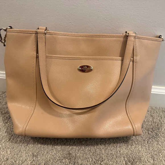 Leather Tan Coach Tote - Picture 1 of 2